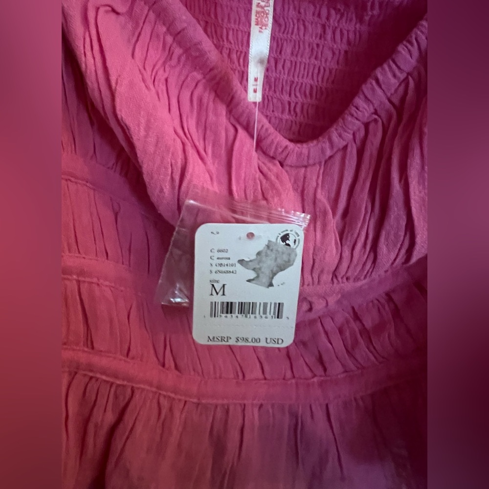 NWT Free people pink crop top, size medium - Picture 3 of 4